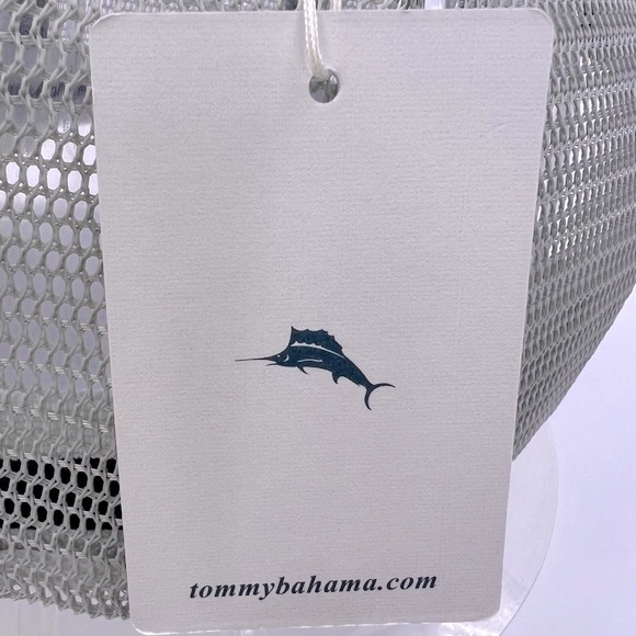 TOMMY BAHAMA CAP HAT, FRONT IS WHITE BACK IS GREY MESH & LOGO ADJ. STRAP, UNISEX - Picture 14 of 15